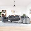 vidaXL 3 Piece Sofa Set with Pillows Dark Grey Velvet