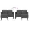 vidaXL 2-Seater Sofa with Chaise L-shaped Dark Grey 125 cm Linen