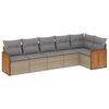 vidaXL 6 Piece Garden Sofa Set with Cushions Beige Poly Rattan