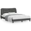 vidaXL Bed Frame without Mattress "Hvar" Dark Grey 137x190 cm Fabric