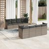 vidaXL 9 Piece Garden Sofa Set with Cushions Grey Poly Rattan