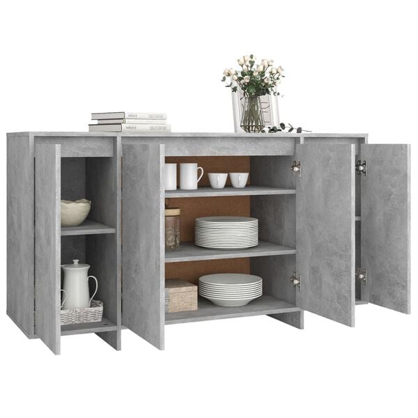 vidaXL Sideboard Concrete Grey 135x41x75 cm Engineered Wood