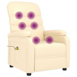 vidaXL Massage Chair Cream Faux Leather