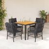 vidaXL 5 Piece Garden Dining Set with Cushions Black Poly Rattan