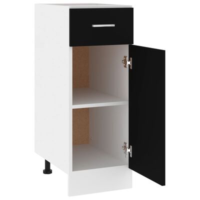 vidaXL Drawer Bottom Cabinet Black 30x46x81.5 cm Engineered Wood