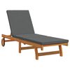 vidaXL Sun Lounger Reclining Brown 63 x 199 x 85cm Solid Acacia wood