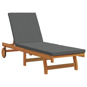 vidaXL Sun Lounger Reclining Brown 63 x 199 x 85cm Solid Acacia wood