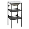 vidaXL Washbasin Frame With Basin | Black, White | Iron | Regular