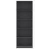 vidaXL 5-Tier Book Cabinet Grey 60x24x175 cm Engineered Wood