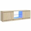 vidaXL TV Cabinet with LED Lights Sonoma Oak 120x30x36 cm