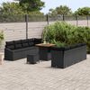vidaXL Garden Sofa Set with Cushion with Storage 11 pcs Black