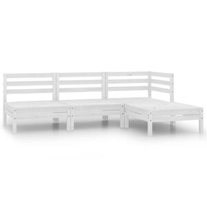 vidaXL 4 Piece Garden Lounge Set Solid Wood Pine White
