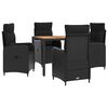 vidaXL Outdoor Dining Set 5 pcs Black