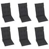 vidaXL Garden Chairs 6 pcs with Anthracite Cushions Solid Teak Wood