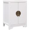 vidaXL Bedside Cabinet | White | Paulownia Wood, MDF | 38x28x52 cm