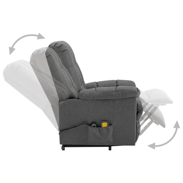 vidaXL Stand up Massage Chair Light Grey Fabric