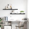vidaXL Floating Wall Shelves 2 pcs Black 120x23.5x3.8 cm MDF