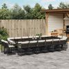 vidaXL 17 Piece Garden Dining Set with Cushions Black Poly Rattan