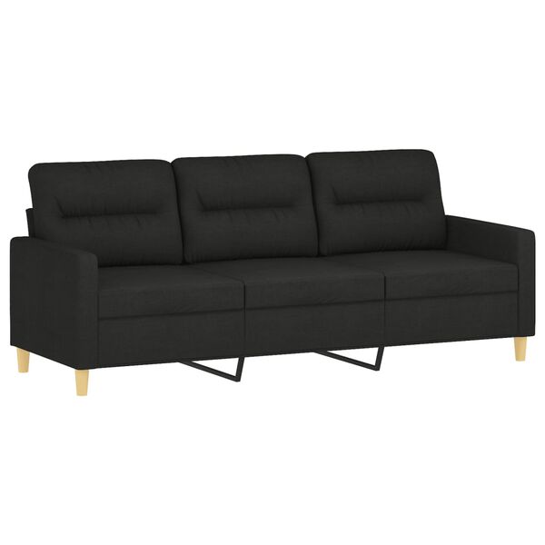 vidaXL 3-Seater Sofa Black 180 cm Fabric