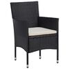 vidaXL 3 Piece Garden Dining Set Black