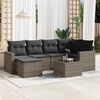 vidaXL 7 Piece Garden Sofa Set with Cushions Grey Poly Rattan