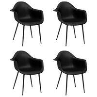 vidaXL Dining Chairs 4 pcs Black PP