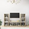vidaXL TV Cabinets 3 pcs White and Sonoma Oak 107x35x37 cm Engineered Wood