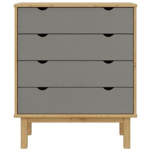 vidaXL Drawer Cabinet"OTTA" Brown&Grey 76,5x39,5x90cm Solid Wood Pine