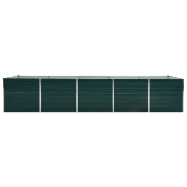vidaXL Garden Raised Bed Galvanised Steel 400x80x45 cm Green