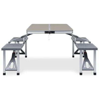 vidaXL Folding Camping Table with 4 Seats Steel Aluminium
