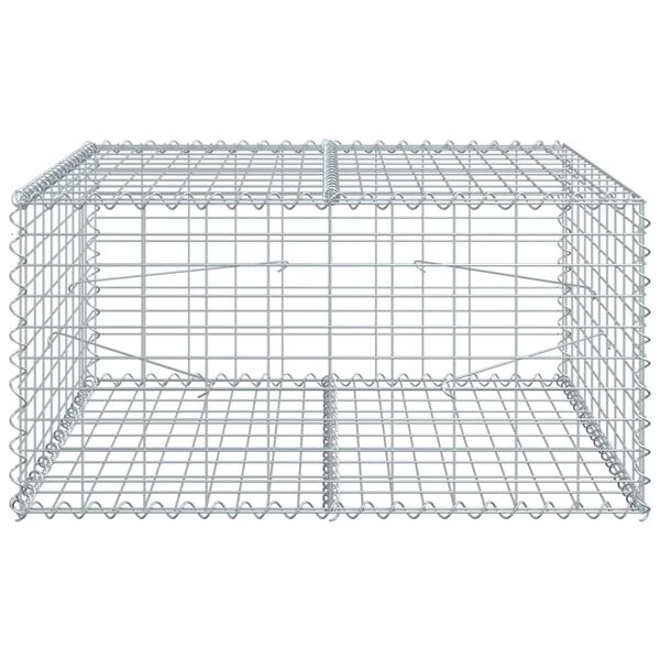 vidaXL Gabion Basket with Cover 100x100x50 cm Galvanised Iron