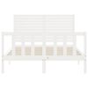 vidaXL Bed Frame without Mattress White Double Solid Wood Pine