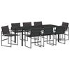 vidaXL Garden Dining Set 9 pcs Black 200 x 80 x 73 cm