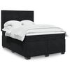 vidaXL Box Spring Bed with Mattress Black Queen Velvet