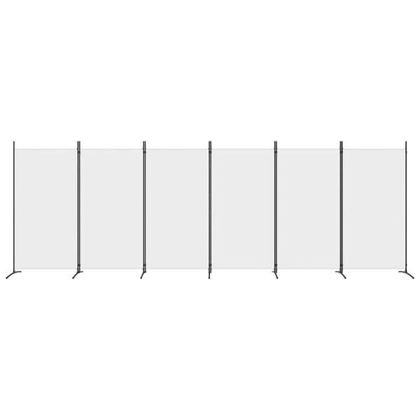 vidaXL 6-Panel Room Divider White 520x180 cm Fabric