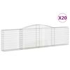 vidaXL Arched Gabion Baskets 20 pcs 400x30x100/120 cm Galvanised Iron