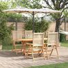 vidaXL Garden Dining Set 5 pcs Beige Solid acacia wood and poly rattan
