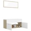 vidaXL Bathroom Furniture Set White and Sonoma Oak Engineered Wood