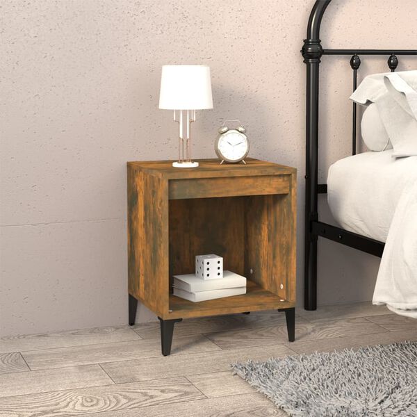 vidaXL Bedside Cabinets 2 pcs Smoked Oak 40x35x50 cm