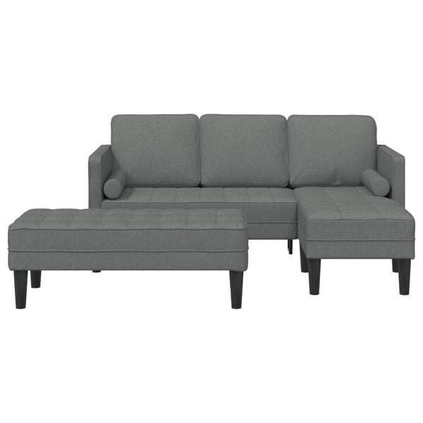 vidaXL Sofa Set with Cushion 2 pcs Dark Grey Polyester