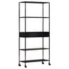 vidaXL Book Cabinet 80x35x180 cm Rough Mango Wood & Iron