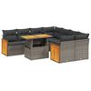 vidaXL 9 Piece Garden Sofa Set with Cushions Grey Poly Rattan