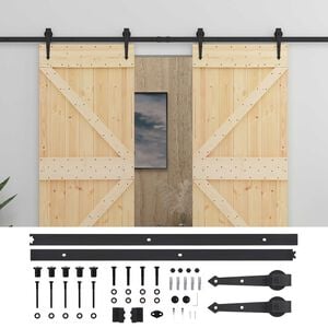 vidaXL Sliding Door 2 pcs 90 x 210 cm Solid Pine Wood