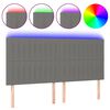 vidaXL LED Headboard Dark Grey 160x5x118/128 cm Fabric