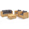 vidaXL 5 Piece Garden Lounge Set with Cushions Solid Wood Teak