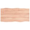 vidaXL Table Top Light Brown 100x50x2 cm Treated Solid Wood Oak Live Edge