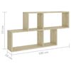vidaXL Wall Shelf Sonoma Oak 100x18x53 cm Engineered Wood