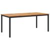 vidaXL Outdoor Table Natural and Black 180 x 90 x 75 cm