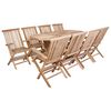 vidaXL Garden Furniture Set 9 pcs Natural Solid Teak Wood