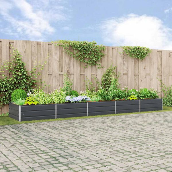 vidaXL Planter Anthracite 480 x 100 x 45 cm Galvanised Steel